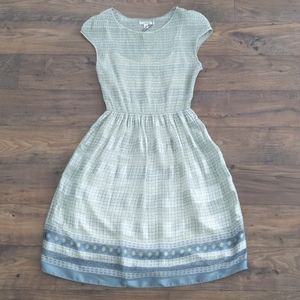 🍀NWT👗 XS Sophie Max Studio Mint/Blue Flare Dress